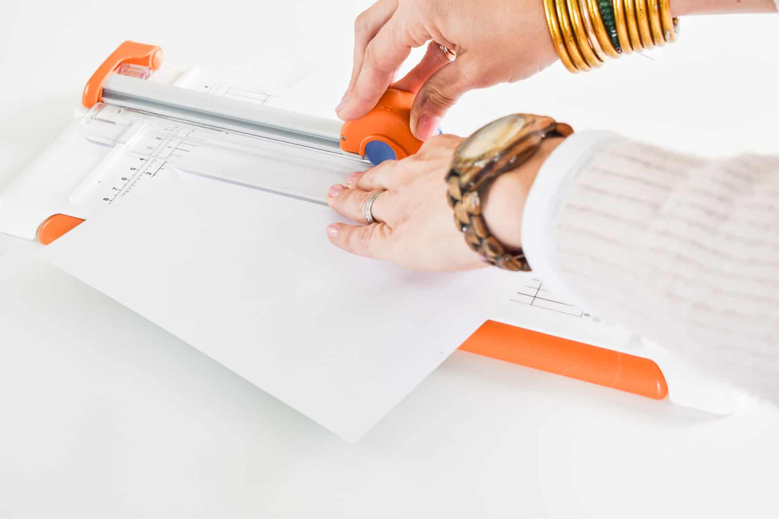 use paper cutter to cut triangles