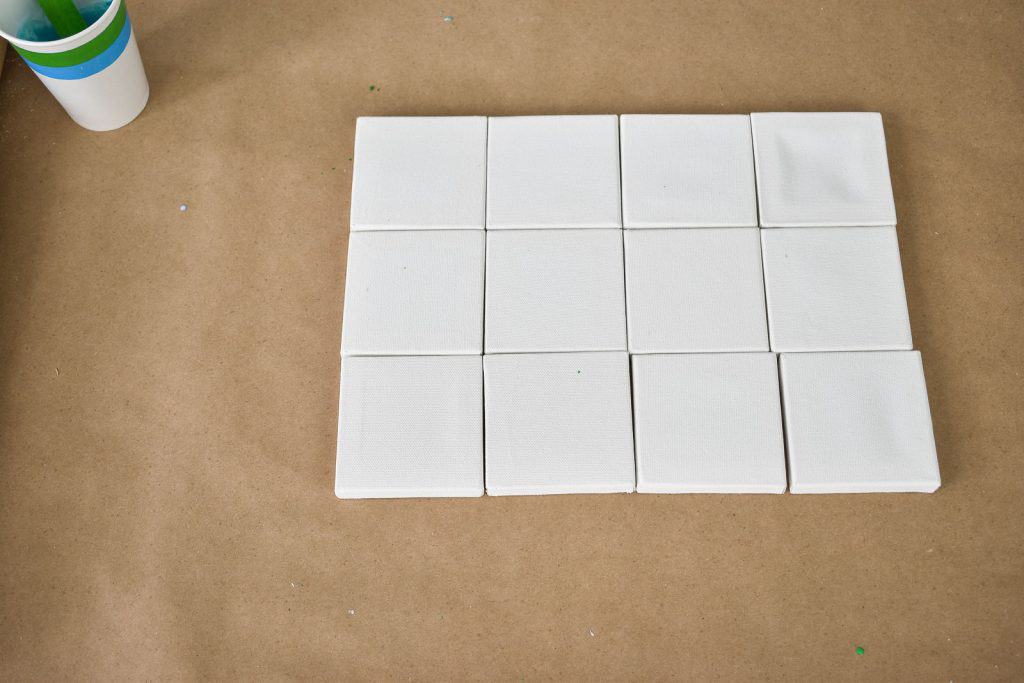cluster canvases and pour the paint
