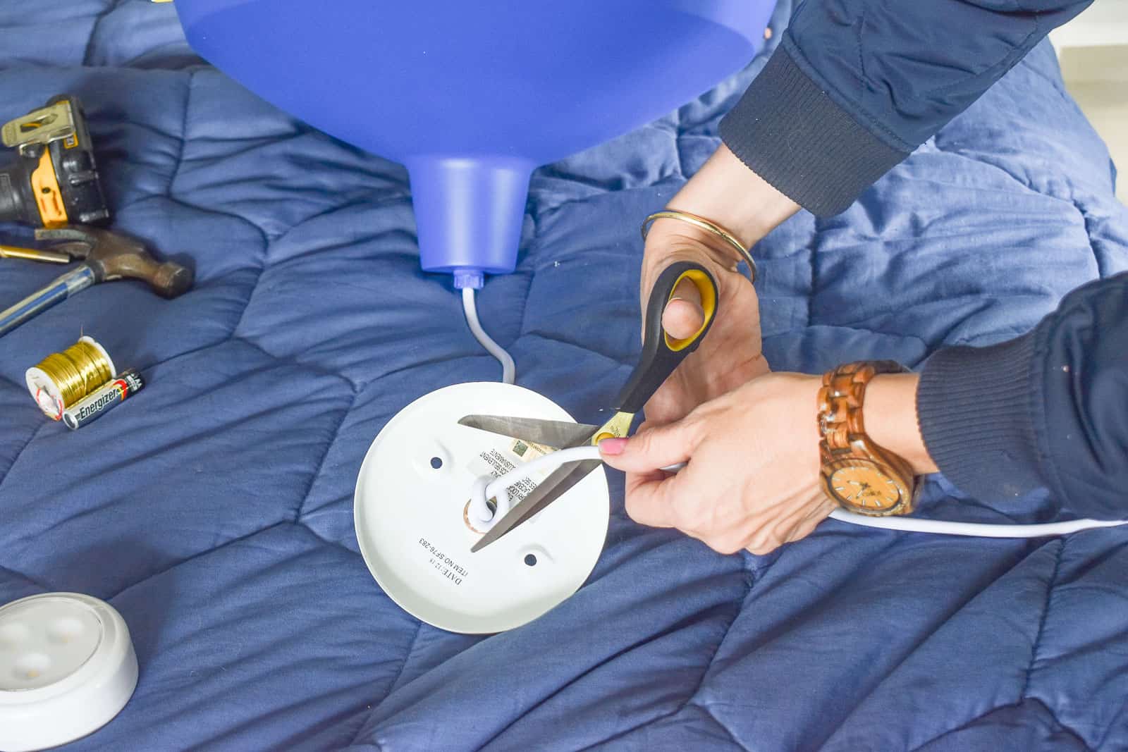 trim the excess cord
