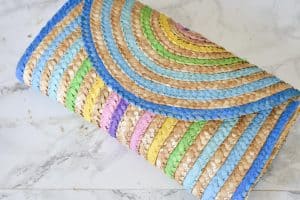 painted rainbow clutch front