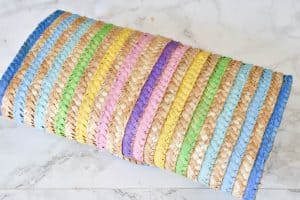 painted rainbow clutch back
