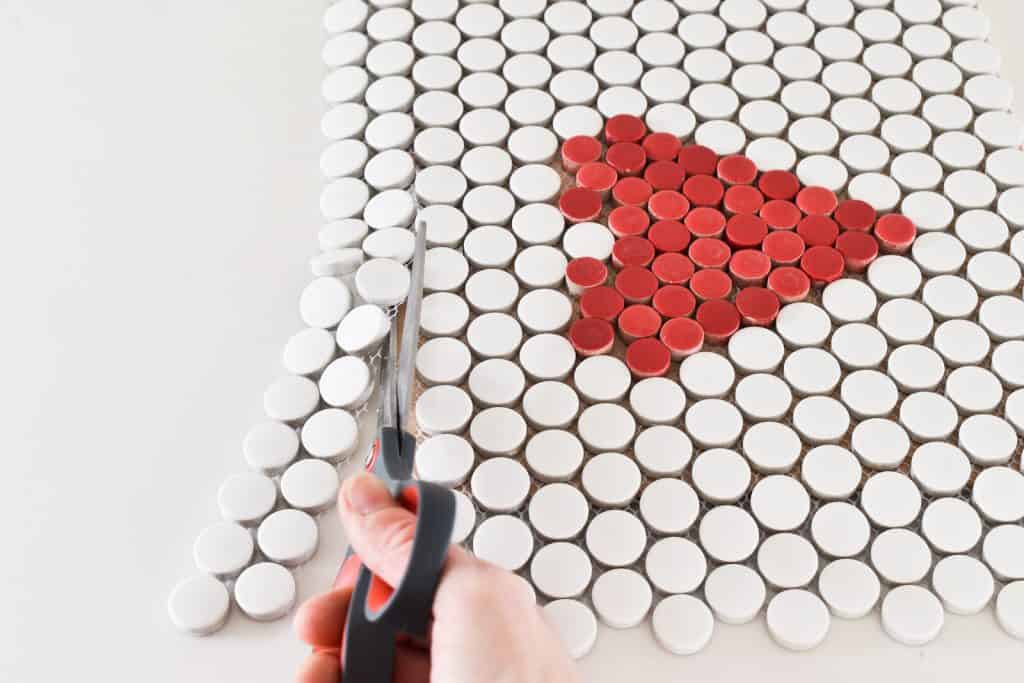 trim the edges of the tile