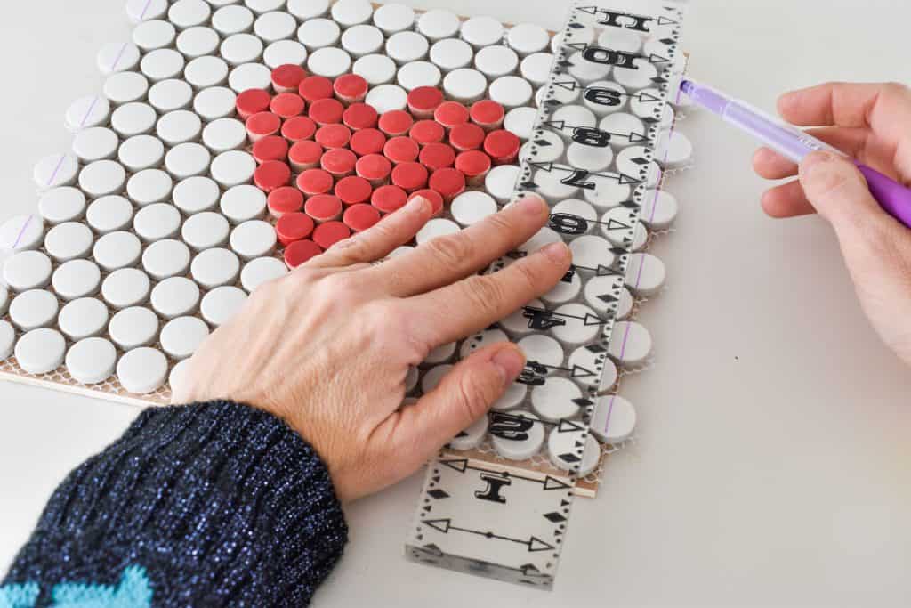 measure and trim penny tiles