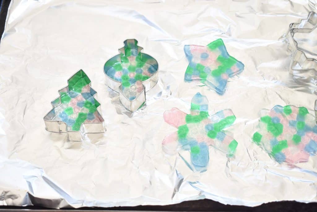 remove from oven when beads have melted