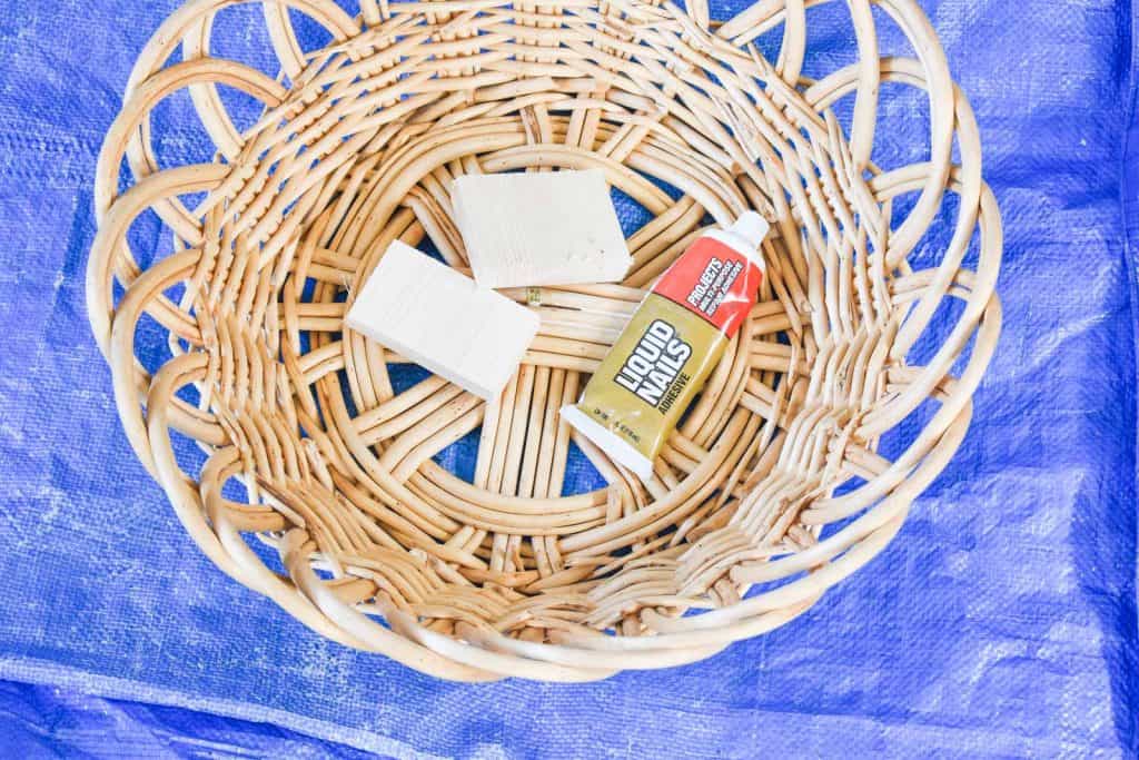 adhering mirror to basket