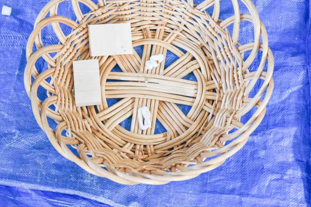 adhering mirror to basket