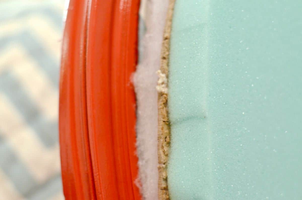 how to reupholster old armchairs with colorful new fabric.