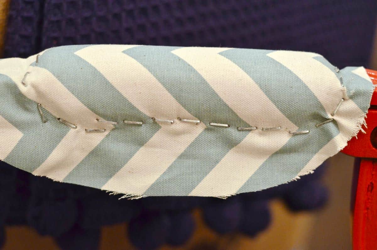 how to reupholster old armchairs with colorful new fabric.