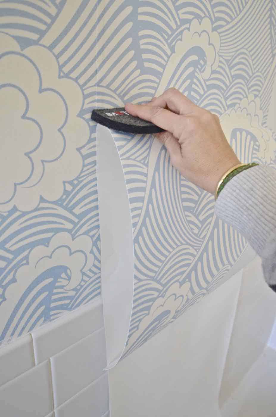 How to apply peel and stick removable wallpaper.