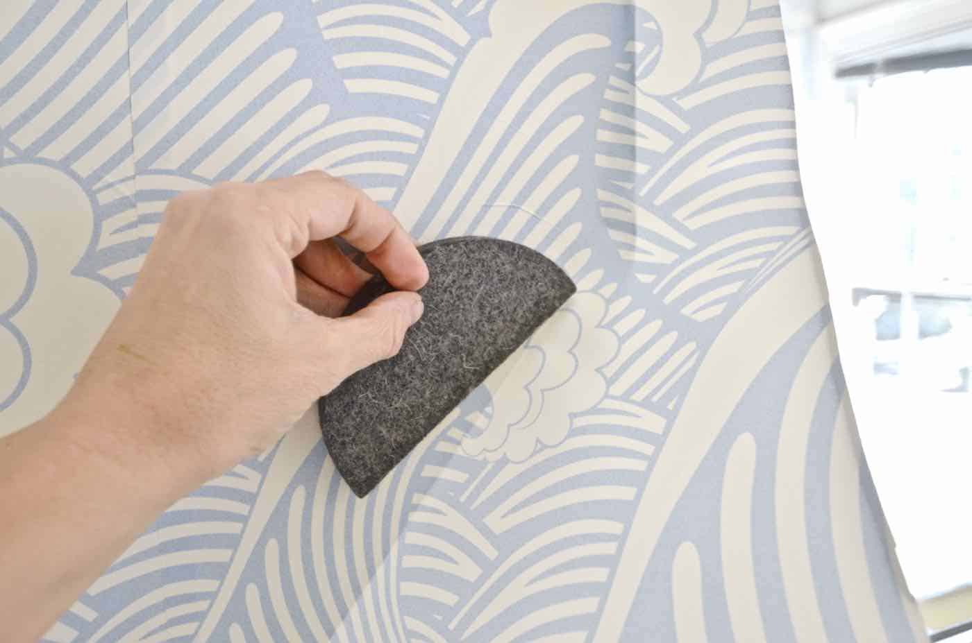How to apply peel and stick removable wallpaper.