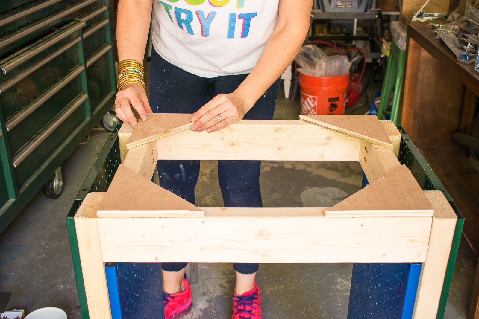 plywood corners on cart
