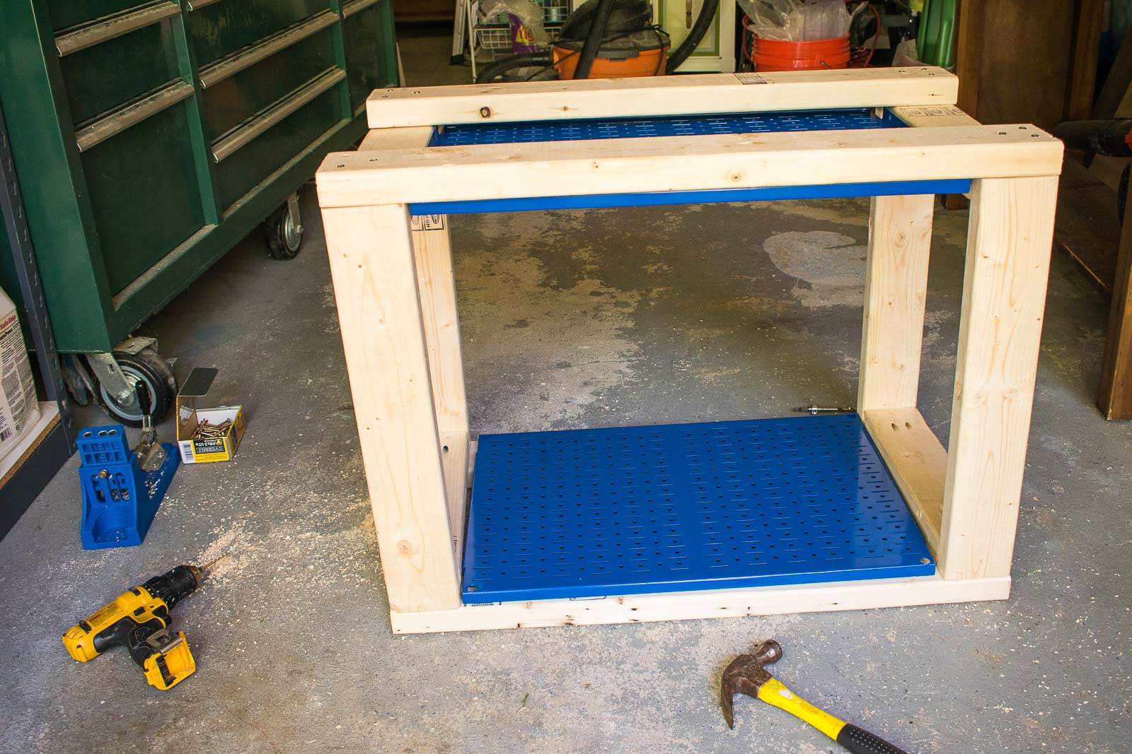 add peg board to the frame