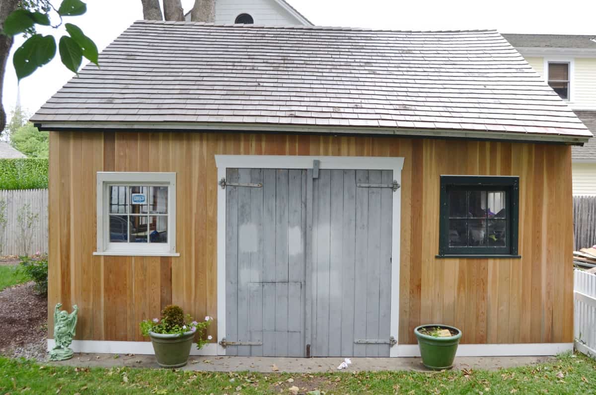This rustic and rough backyard shed is about to get a FULL makeover as part of the One Room Challenge!