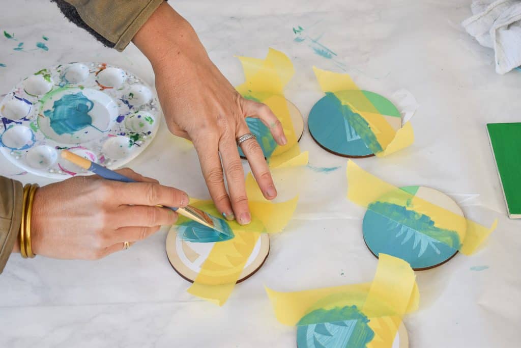 tape off an paint a second section of your ornament