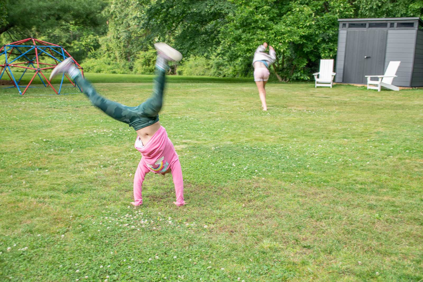 kids playing on our lawn