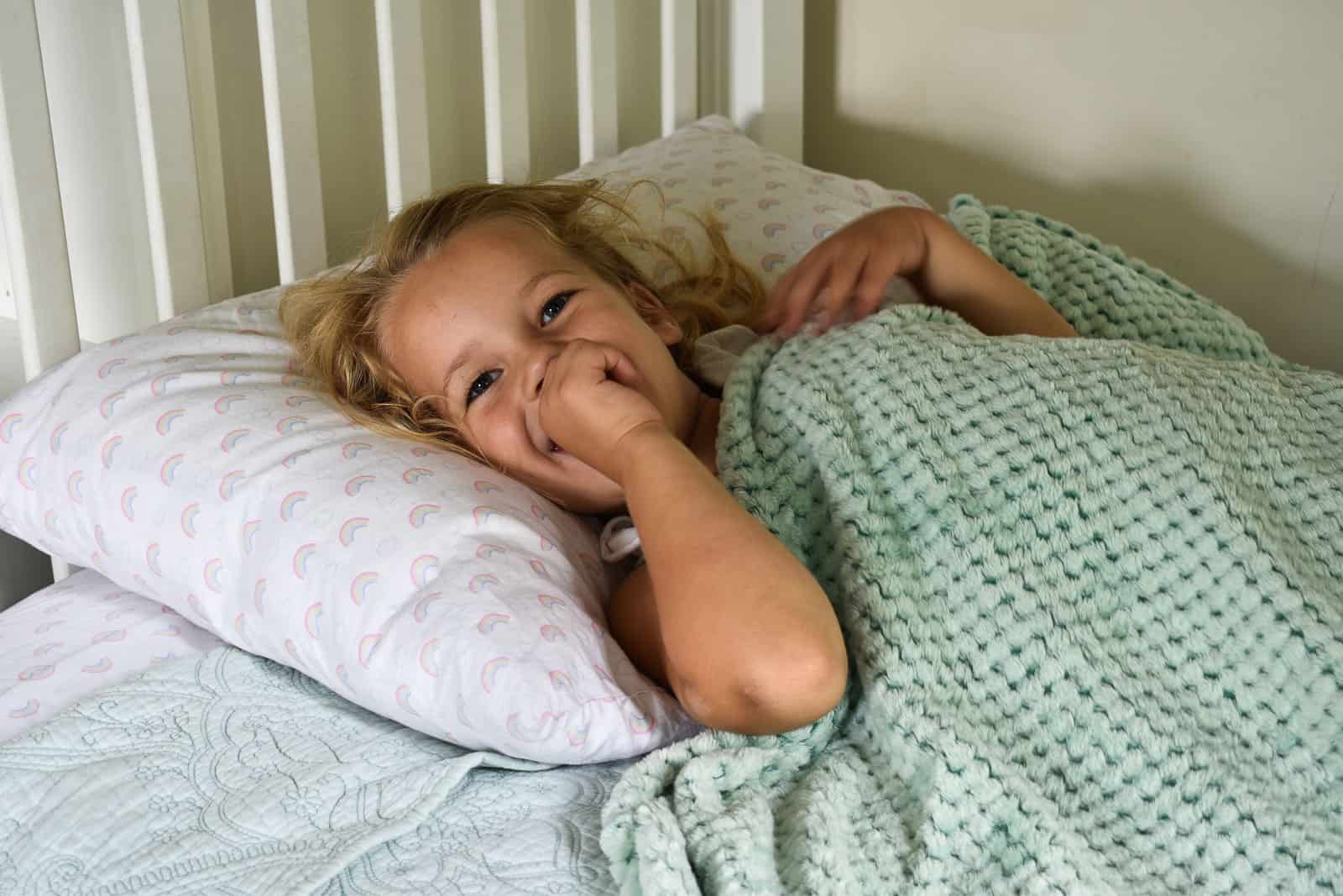 snuggling with cozy new blanket