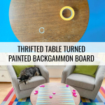 painted DIY backgammon table