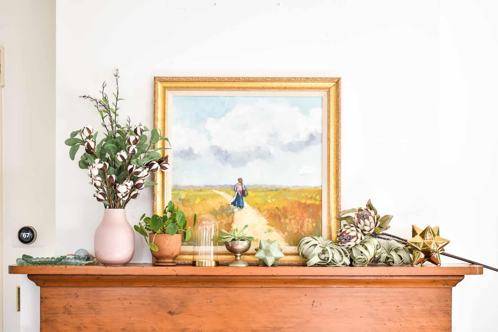 grab everything that fits the mantel's scheme