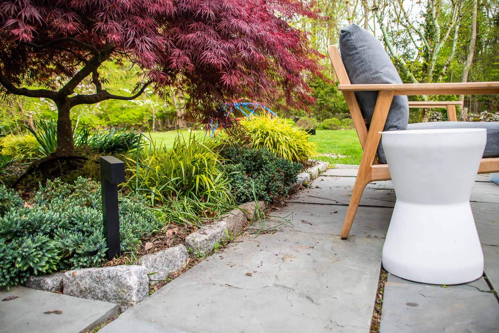 landscape lights around patio