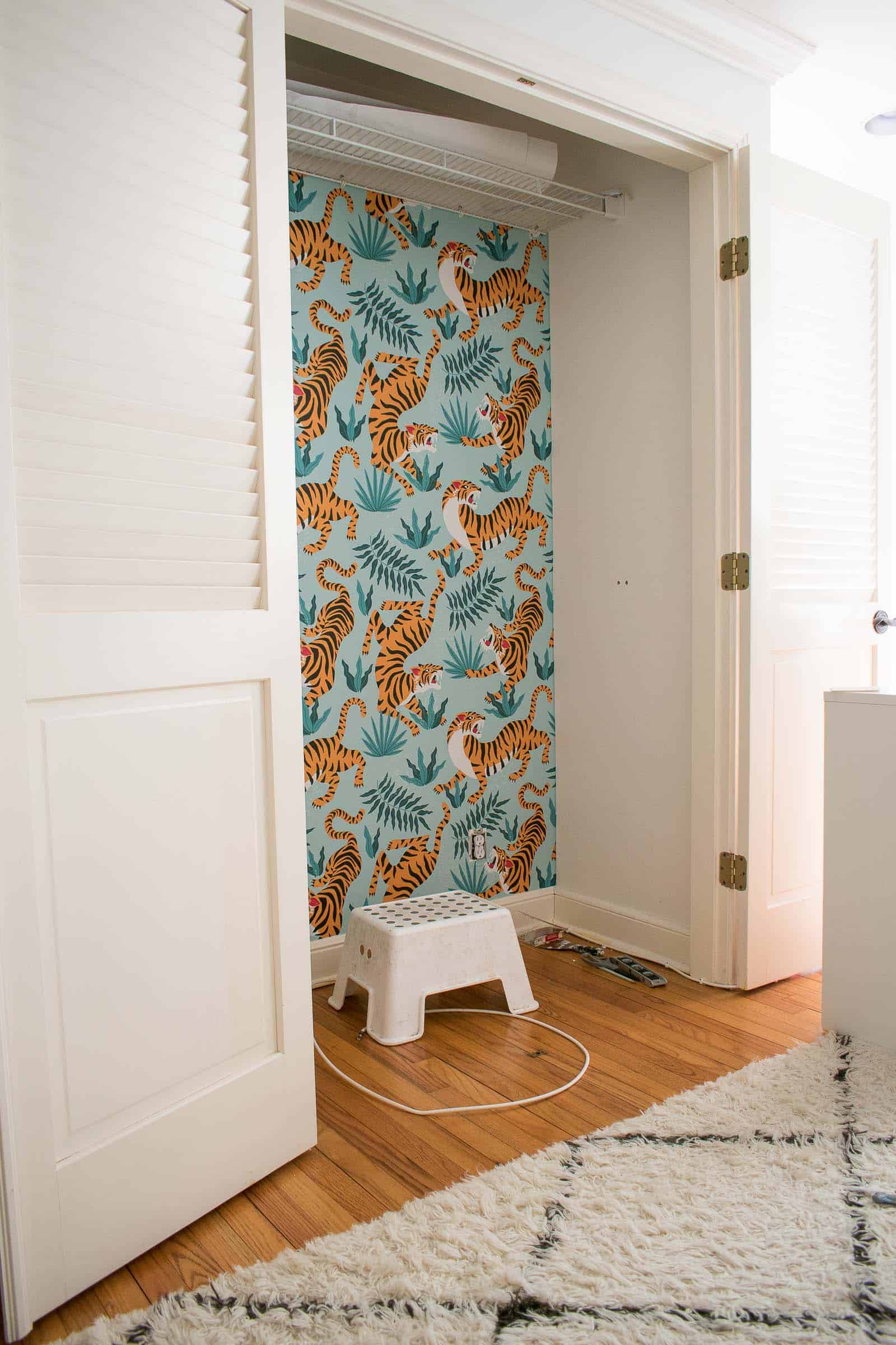wallpaper progress in closet