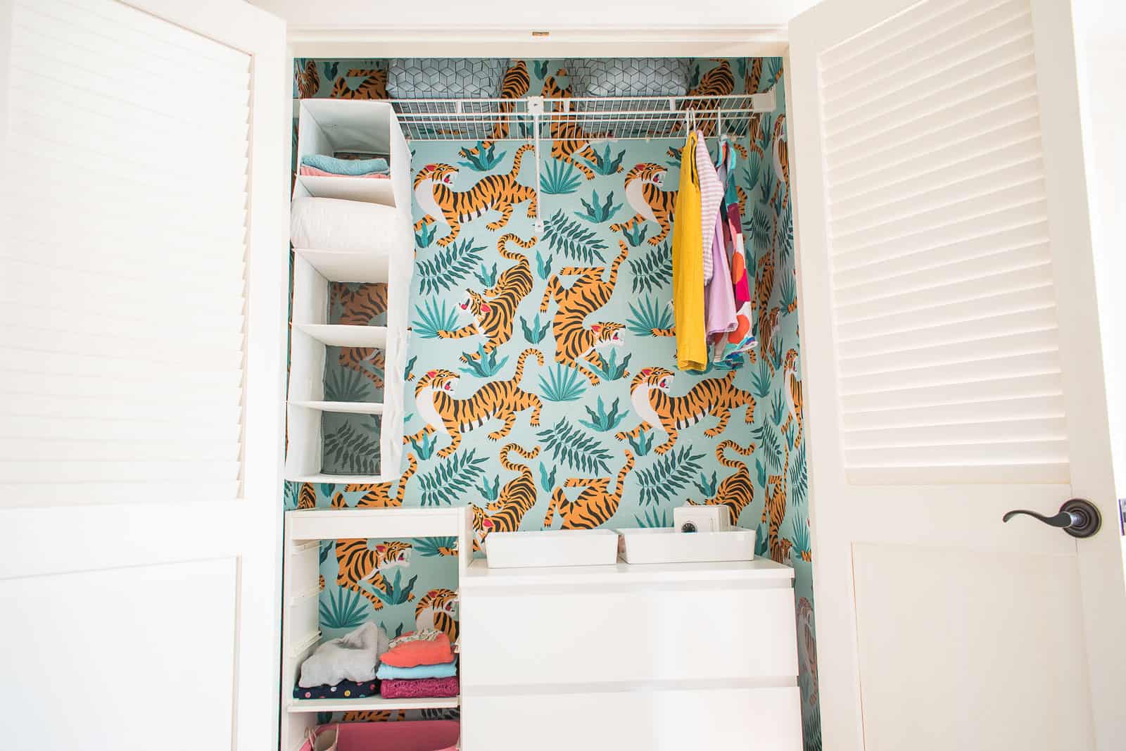 adding wallpaper to a closet