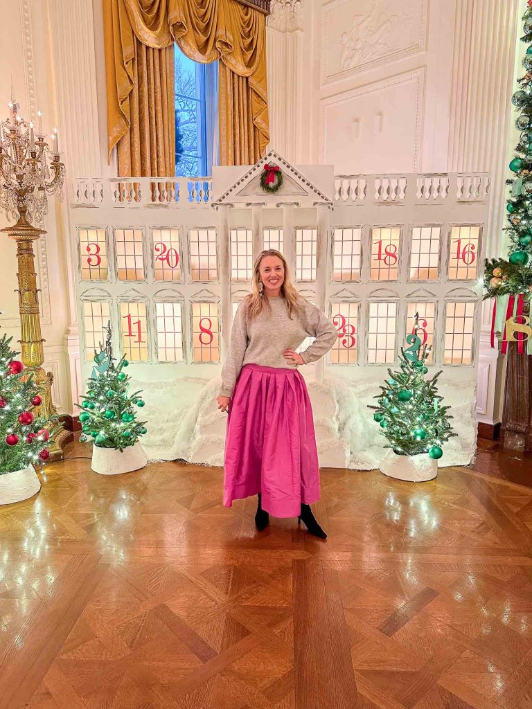 tree skirts made of paper in the white house