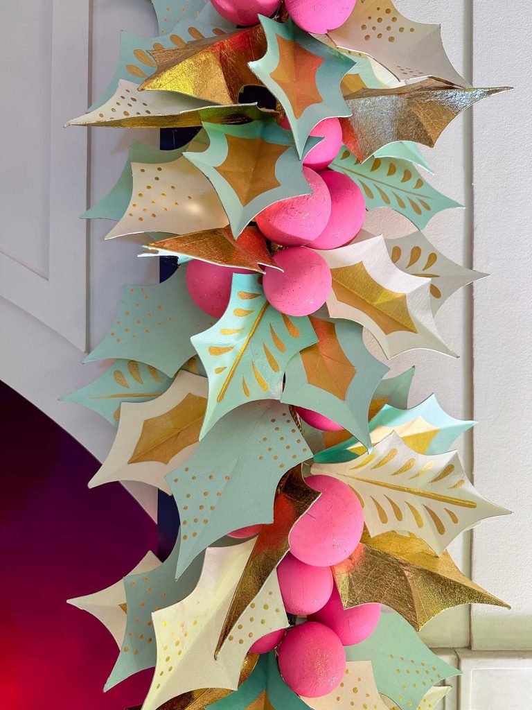 paper holly garland cross hall
