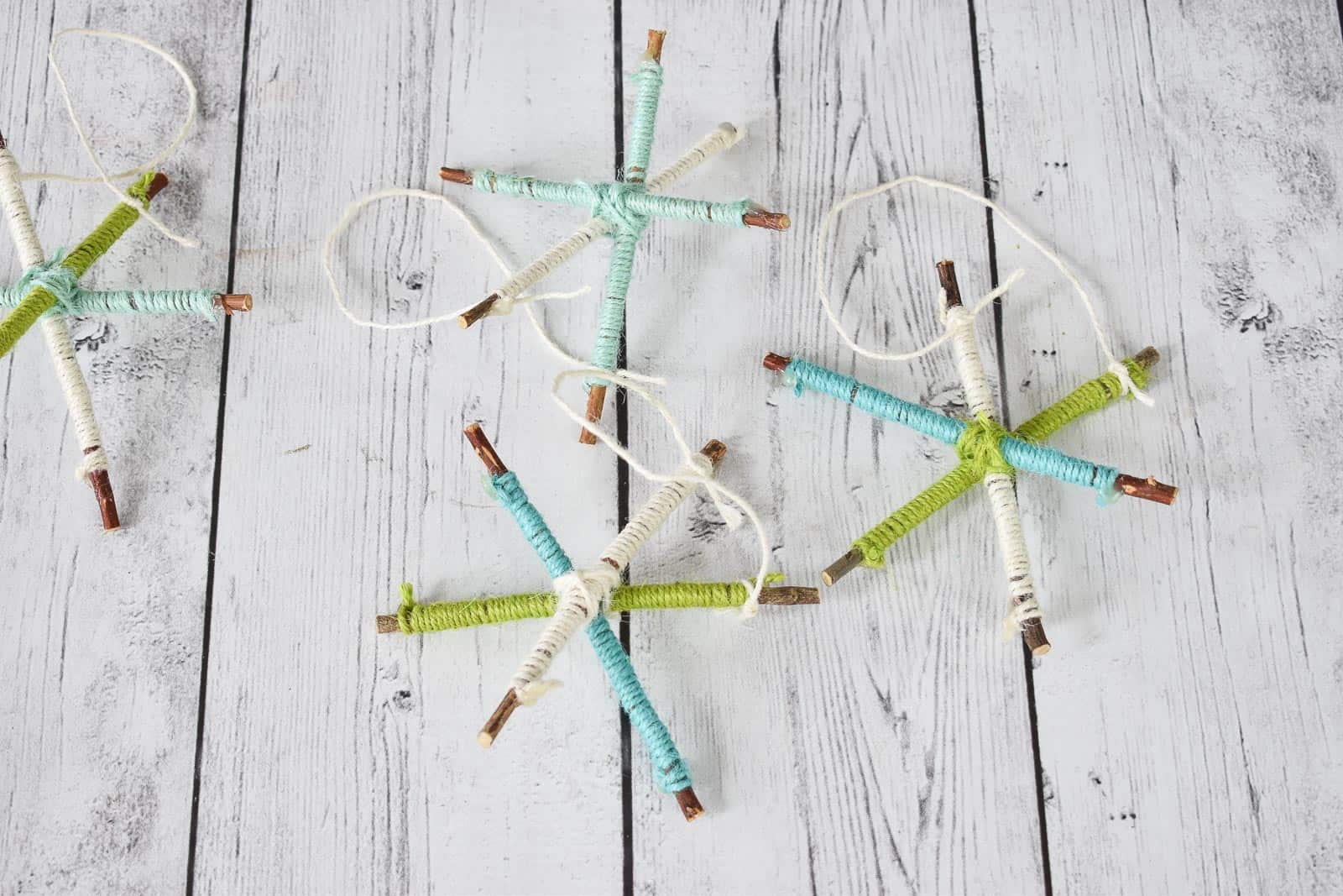 rustic twig star ornaments